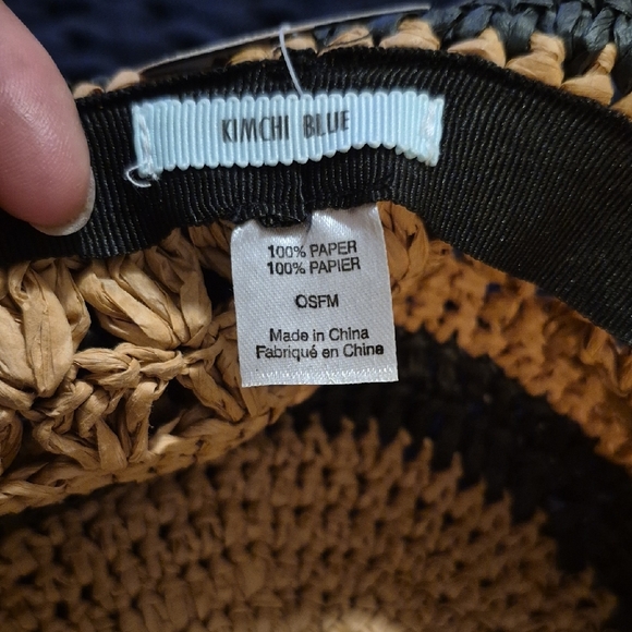 Kimchi Blue Black and Tan Wide-Brimmed Straw Hat - Picture 5 of 5